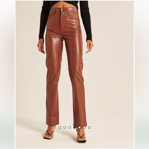 Abercrombie & Fitch Vegan Leather 90s Straight Pant - Picture 5 of 15